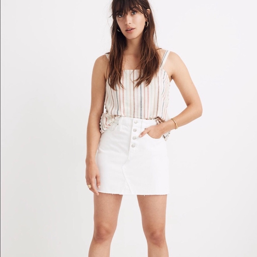 NWT madewell rigid denim aline denim skirt 25